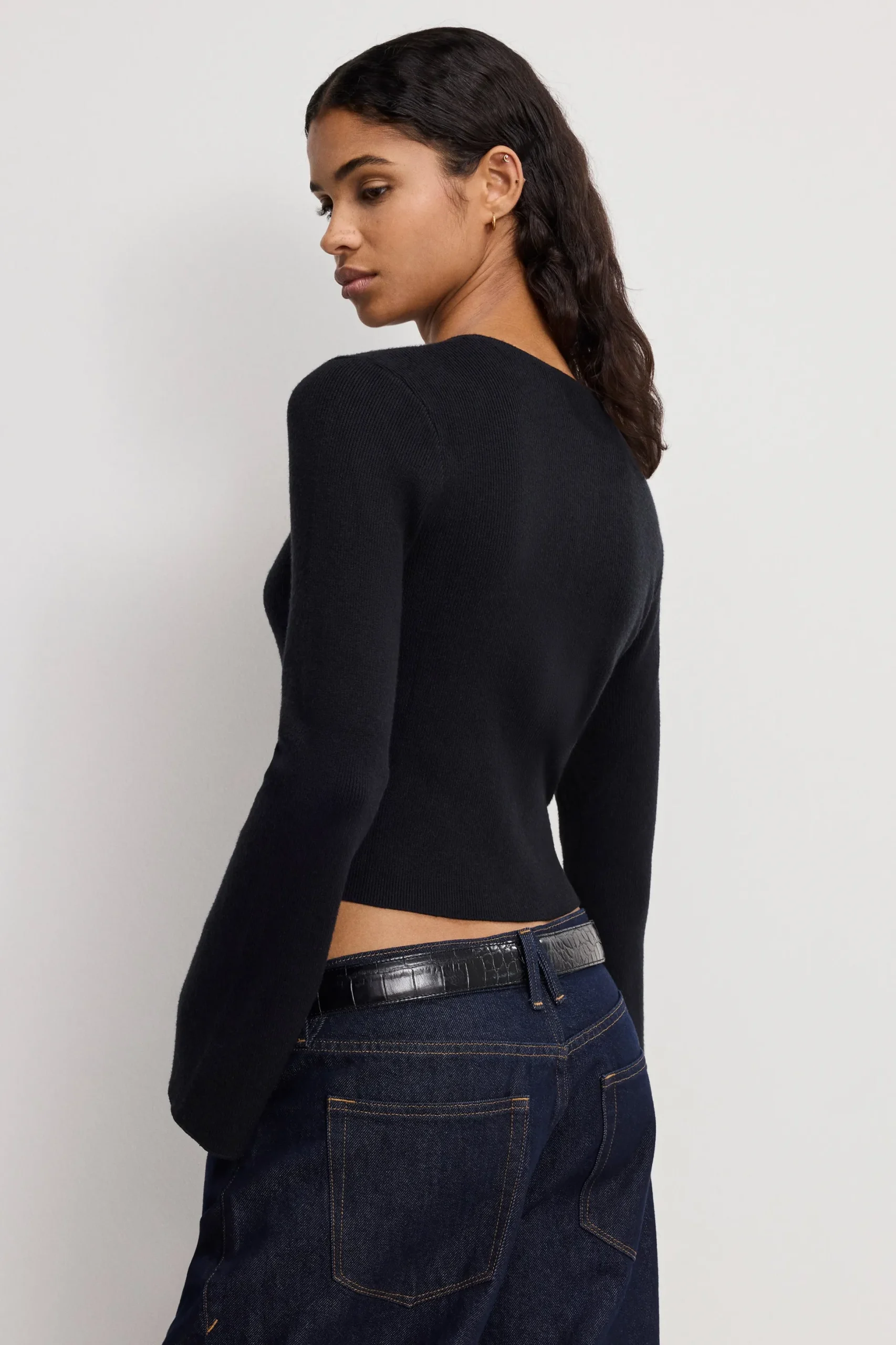 bell sleeve knit cardigan