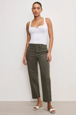 cargo cropped twill pants