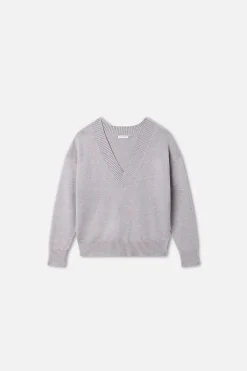 deep v knit sweater