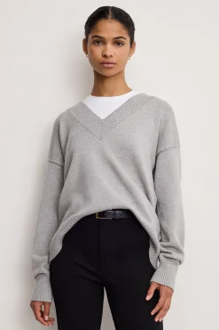 deep v knit sweater