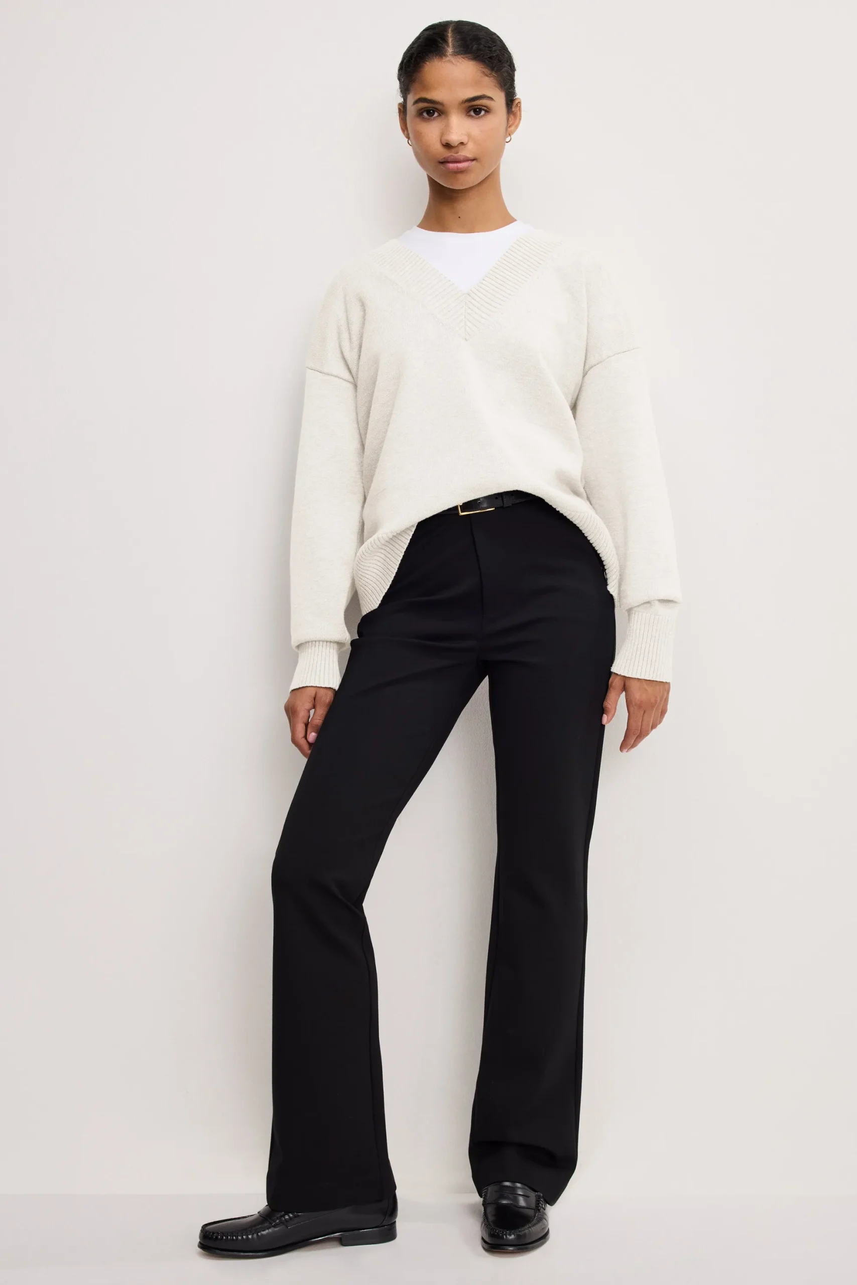 deep v knit sweater