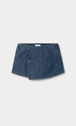 denim skort