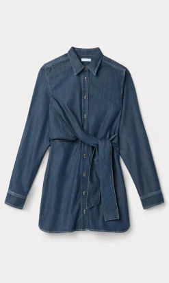 denim wrap shirt dress