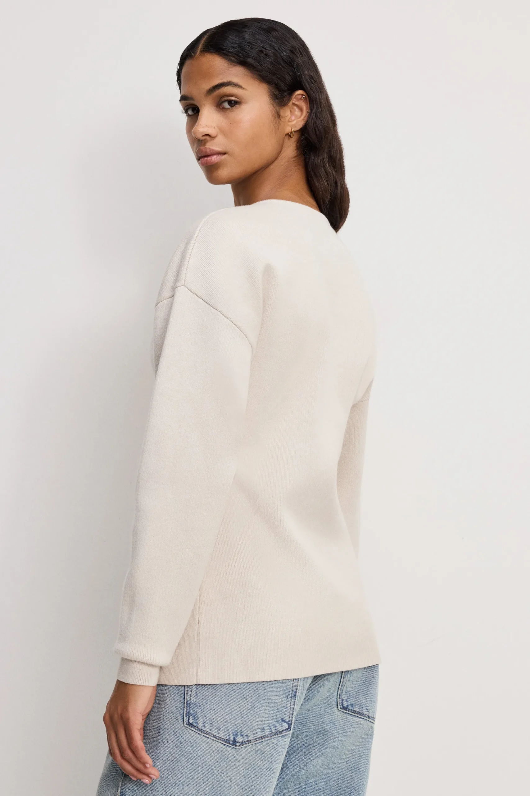 exaggerated sleeve cardigan sweater