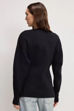 exaggerated sleeve cardigan sweater