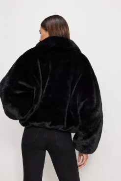 faux fur collar jacket