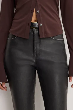 good classic bootcut faux leather pants