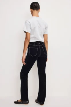 good icon straight flocked denim jeans