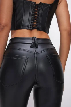 good legs cropped mini boot faux leather pants