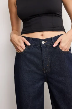 good low rise baggy cuffed jeans