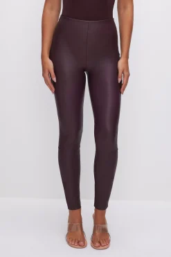 good waist faux leather leggings