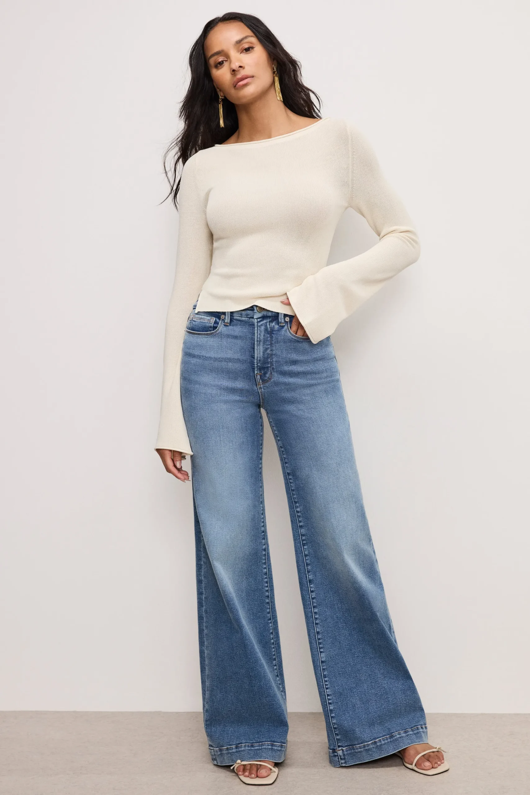 good waist palazzo compression jeans