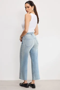 good waist palazzo cropped jeans
