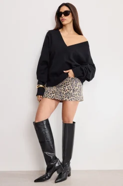 leopard good 90s mini skirt