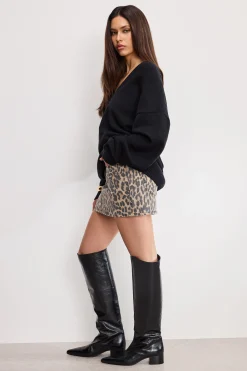 leopard good 90s mini skirt
