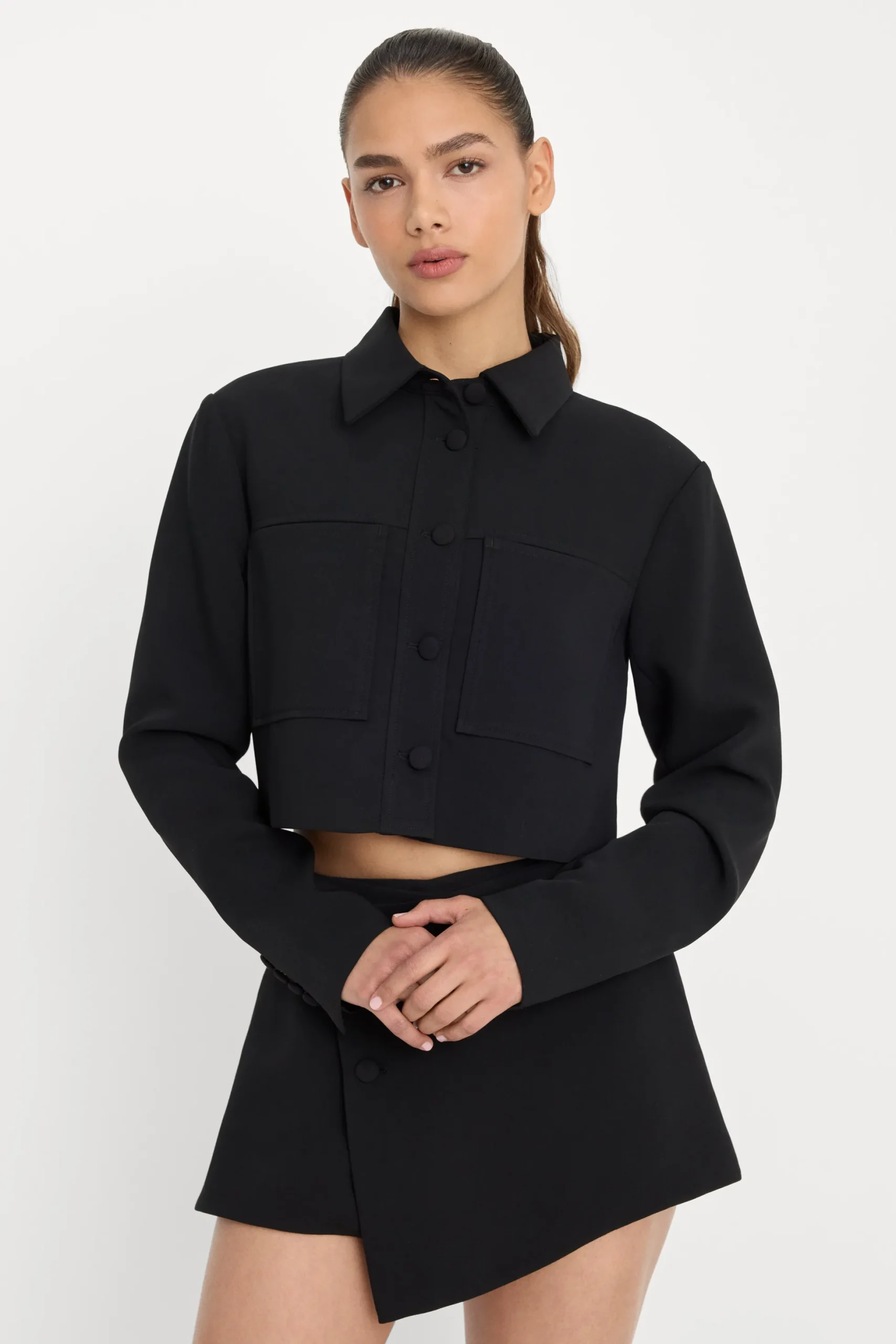 luxe suiting cropped jacket