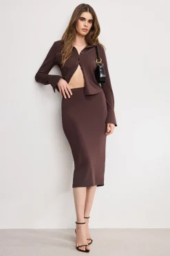 matte jersey midi pencil skirt