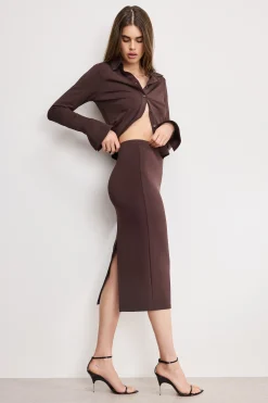 matte jersey midi pencil skirt