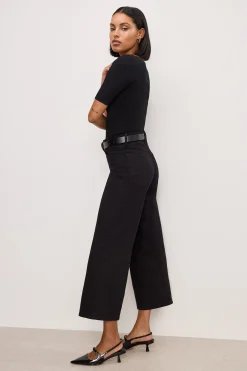 never fade good waist cropped palazzo jeans