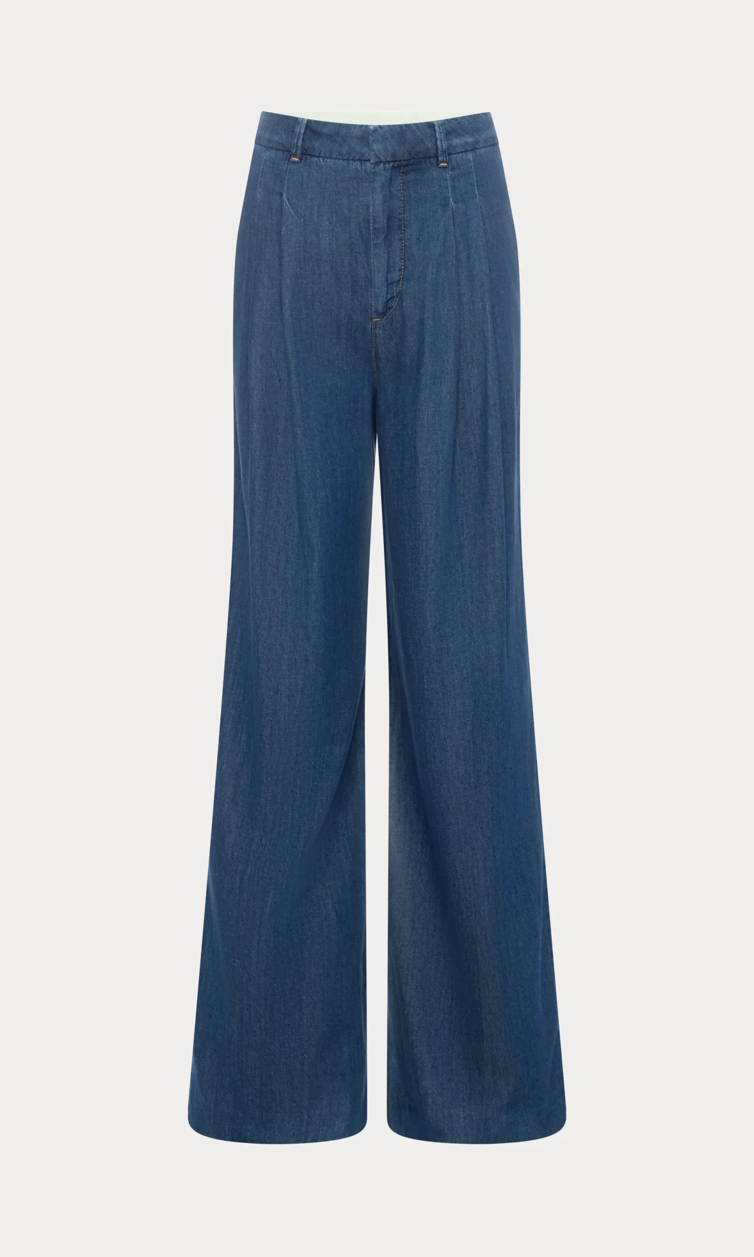 pleated high waisted wide leg trouser