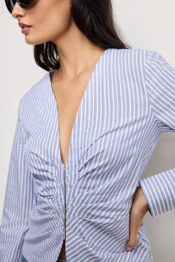poplin ruched shirt