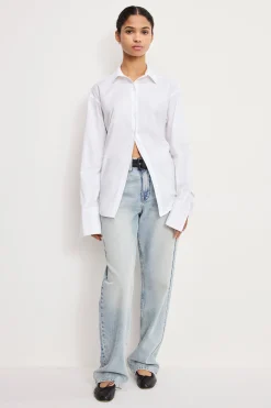 poplin tie back shirt