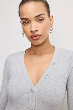 ribbed henley bodysuit