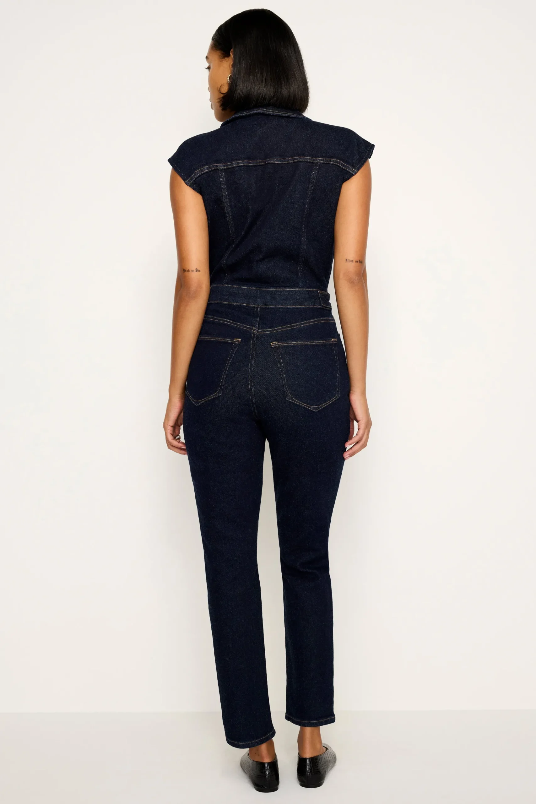 rinsed denim fit for success jumpsuit
