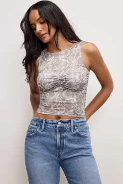 slinky jersey ruched tank top