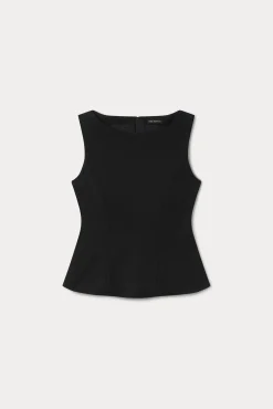 soft stretch ponte straight neck top