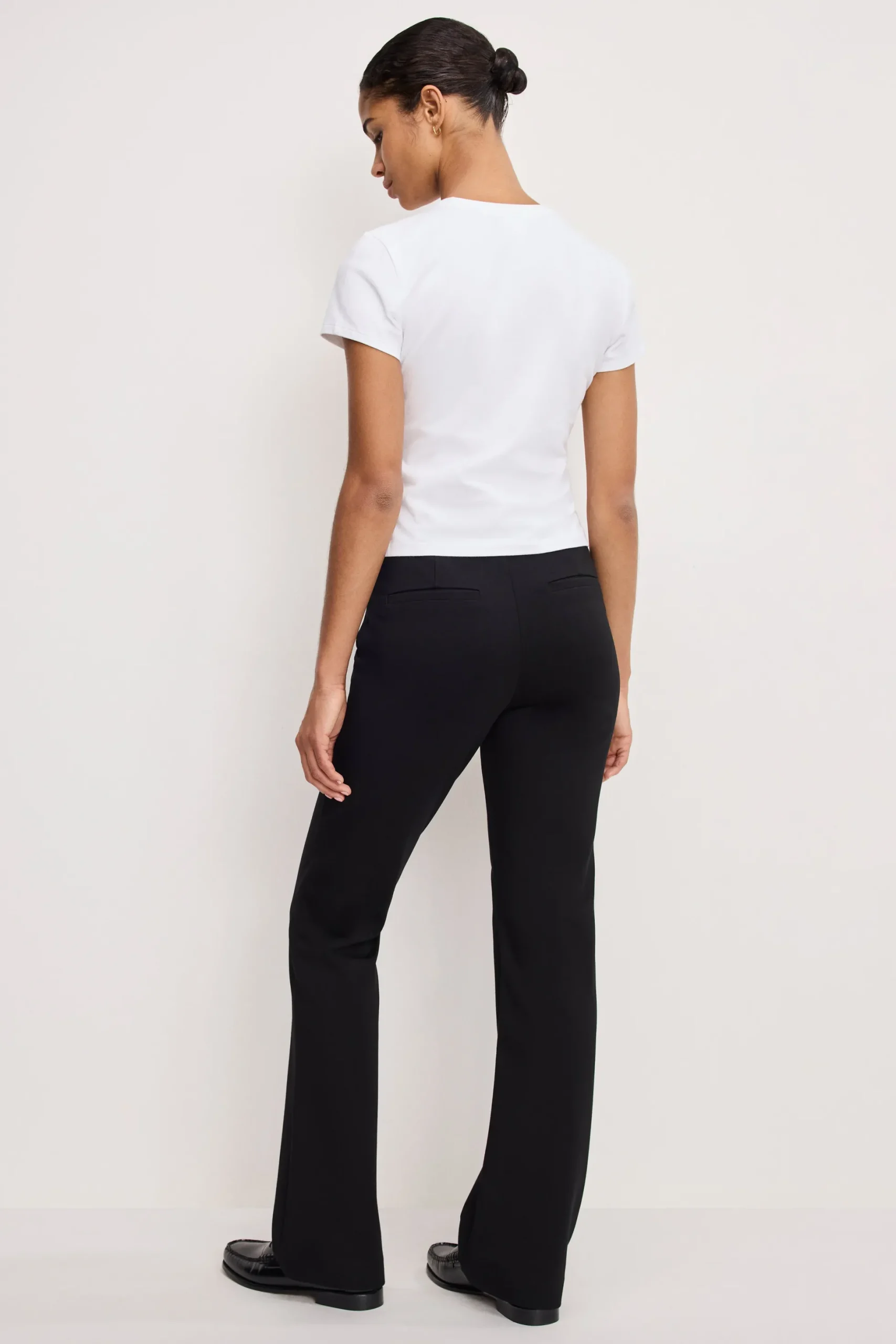 soft stretch ponte straight trousers