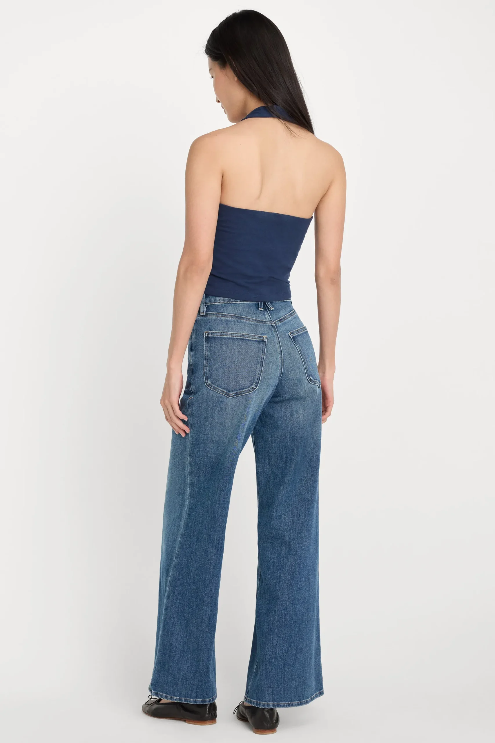soft tech good waist palazzo ankle jeans