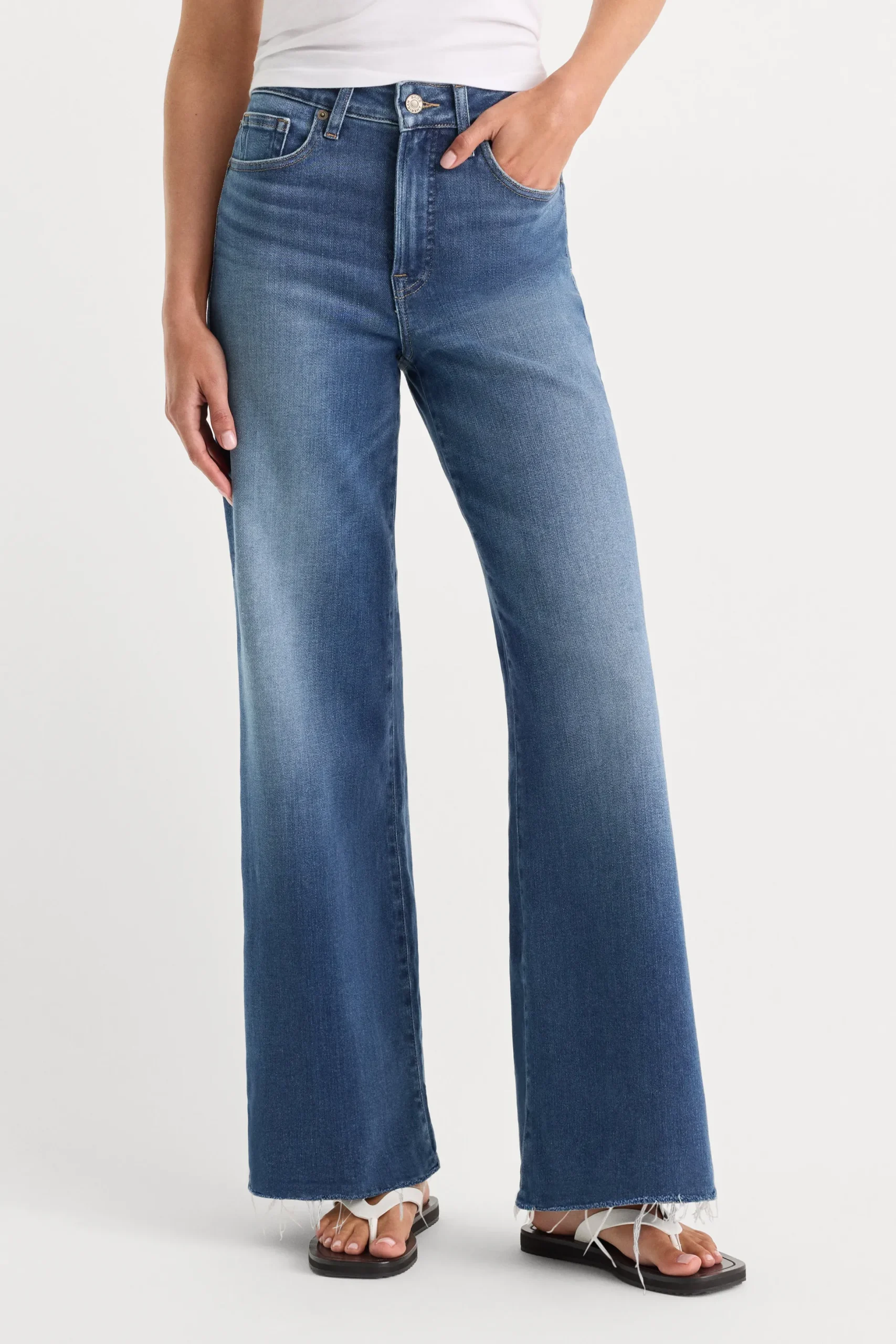 soft tech good waist palazzo ankle jeans