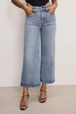 soft tech good waist palazzo cropped jeans
