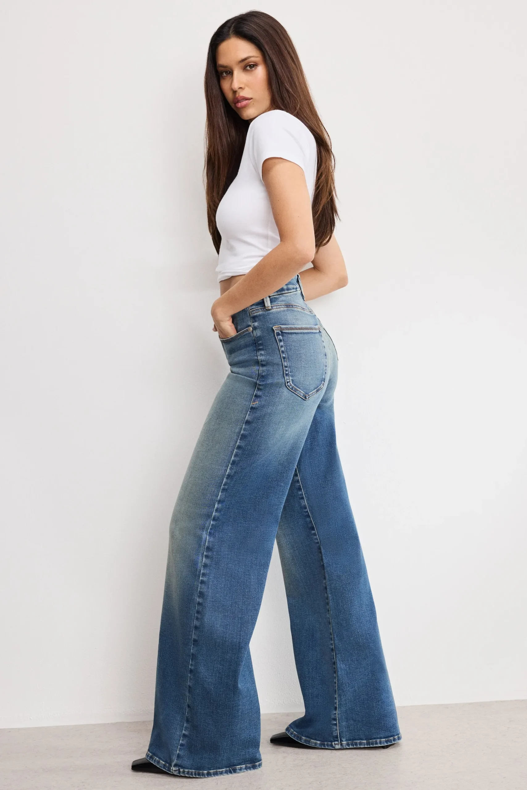 soft tech good waist palazzo jeans
