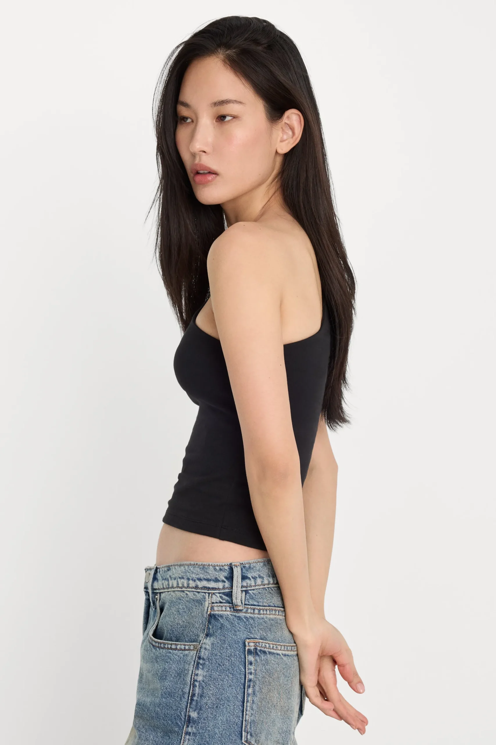 super stretch one shoulder tank