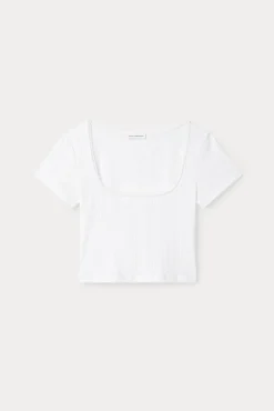 the pointelle square neck top