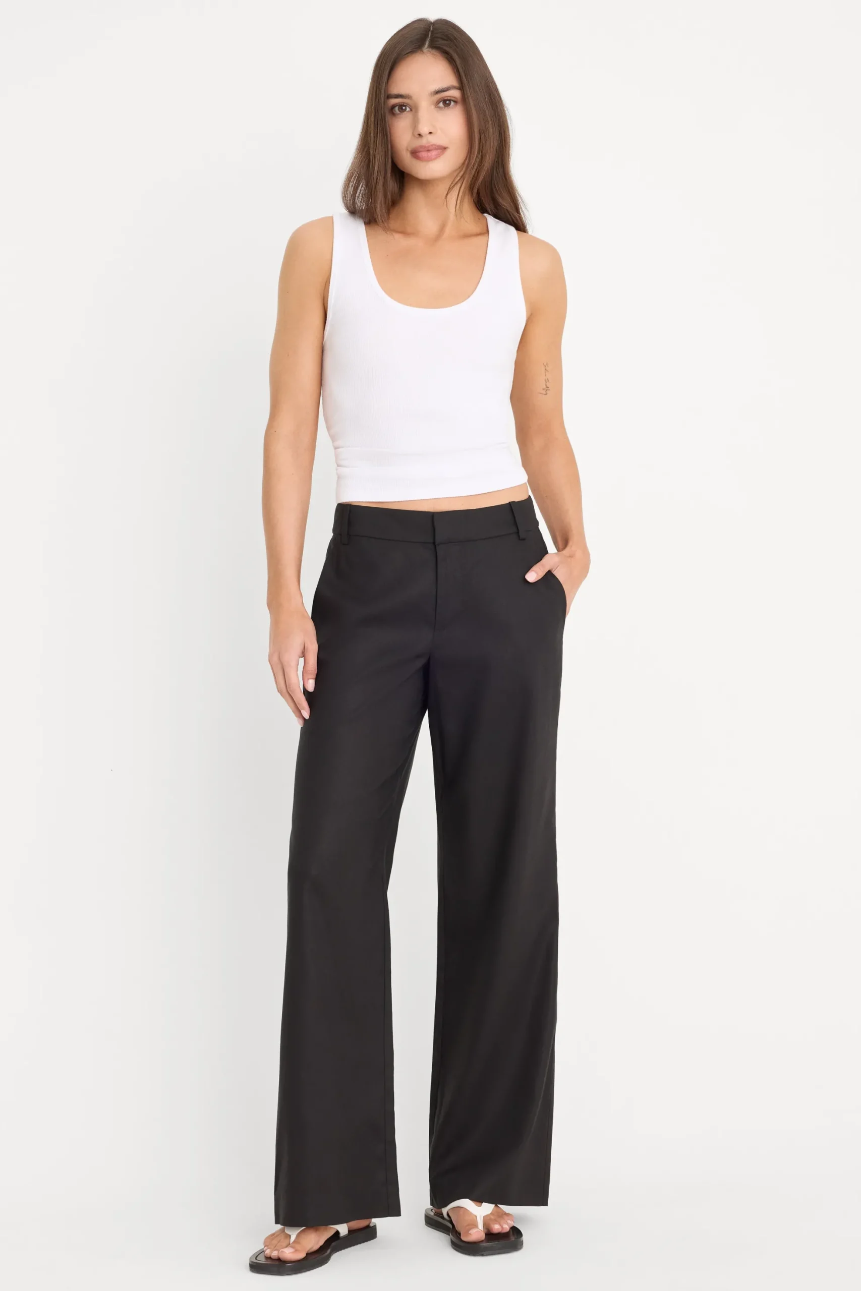 the wide leg linen trouser