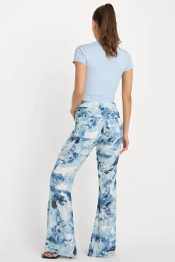 v waist chiffon flare pants