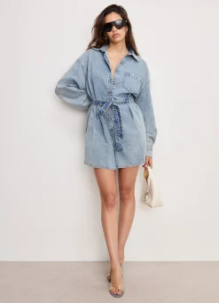 weightless denim romper