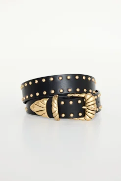 wide studded western belt